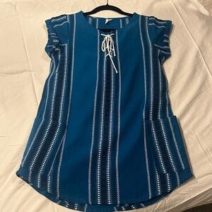 Rip Curl Teal and White Striped Dress/Tunic